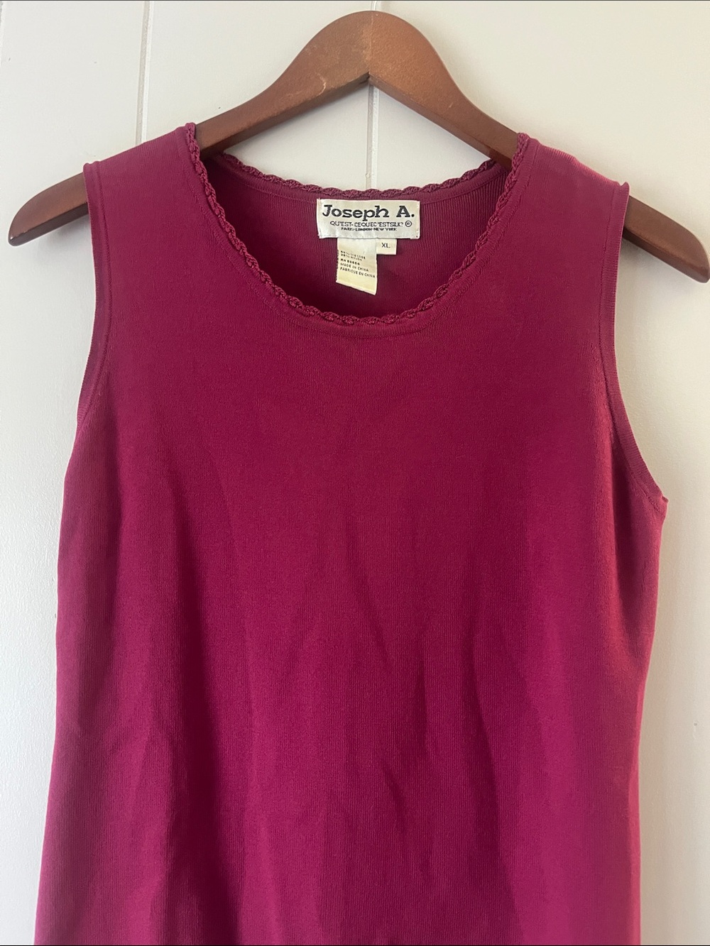 Joseph Sleeveless Tank Top in Deep Raspberry